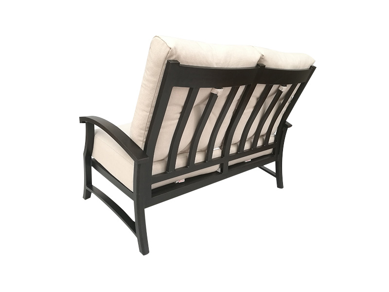 Lóže vo veku bronzový hliník s vankúšmi Terasa Loveseat